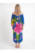 Hand Painted Rayon Off Shoulder Dress